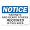Signmission OSHA Sign, Hairnets & Beard Covers Required In This Area, 14in X 10in Plastic, 14" W, 10" H, Lndscp OS-NS-P-1014-L-19541 - alternate 1